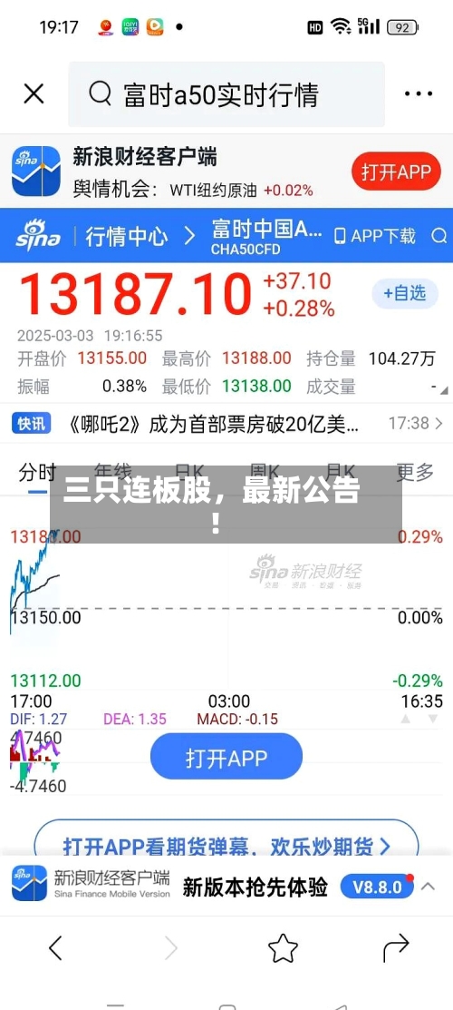 三只连板股，最新公告！
