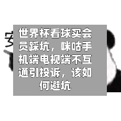 世界杯看球买会员踩坑，咪咕手机端电视端不互通引投诉	，该如何避坑-第3张图片