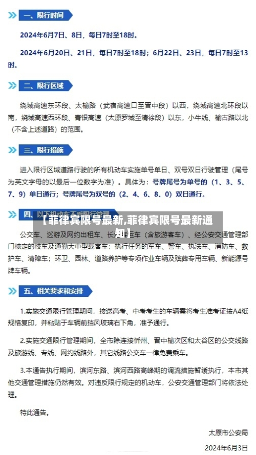 【菲律宾限号最新,菲律宾限号最新通知】