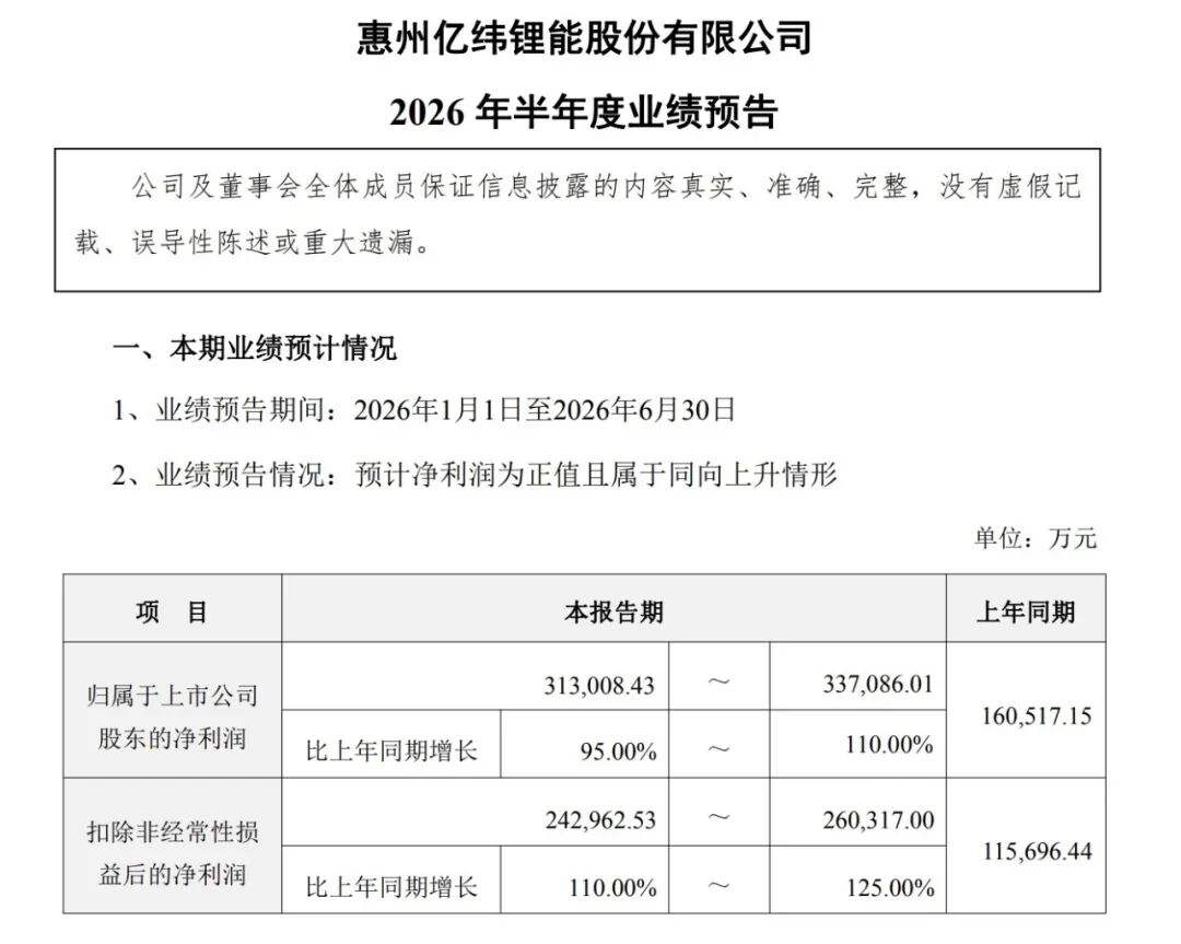 1200亿锂电龙头，净利预计翻倍